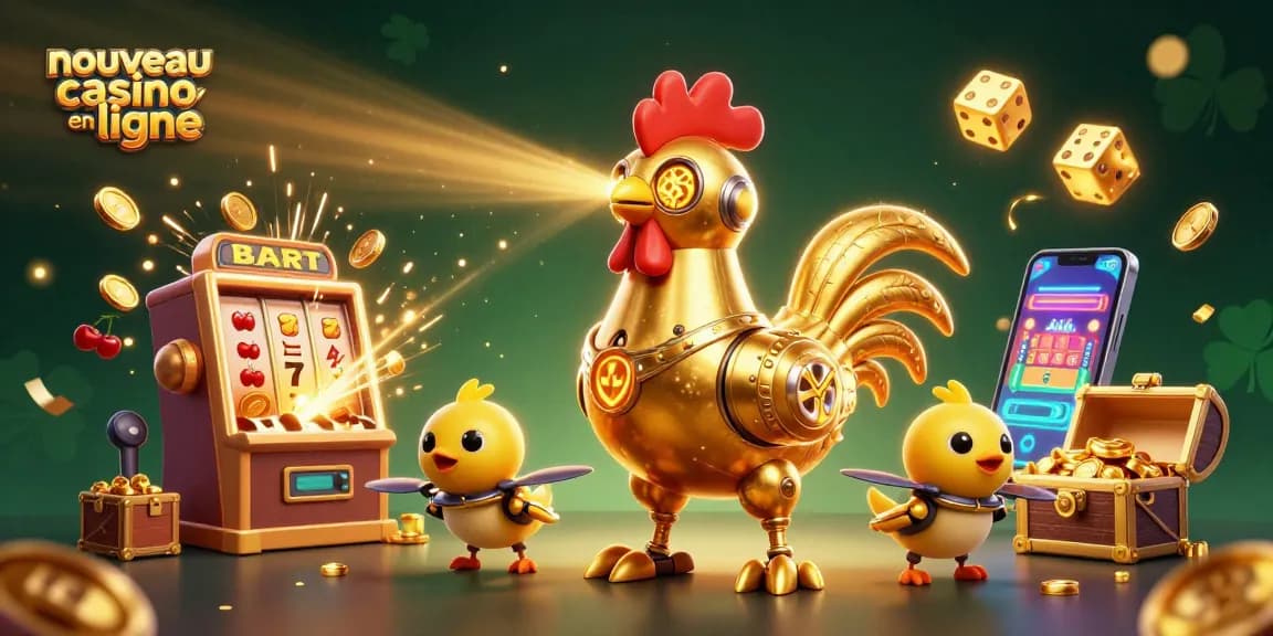 Profitez d'une expérience immersive avec le nouveau casino en ligne à travers cette illustration 3D captivante.