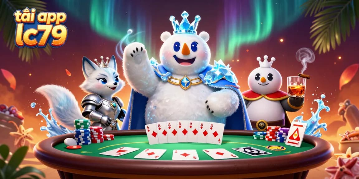 Trải nghiệm tải app lc79 với hình ảnh hoạt hình 3D đầy chi tiết về trò chơi poker tại LC79.