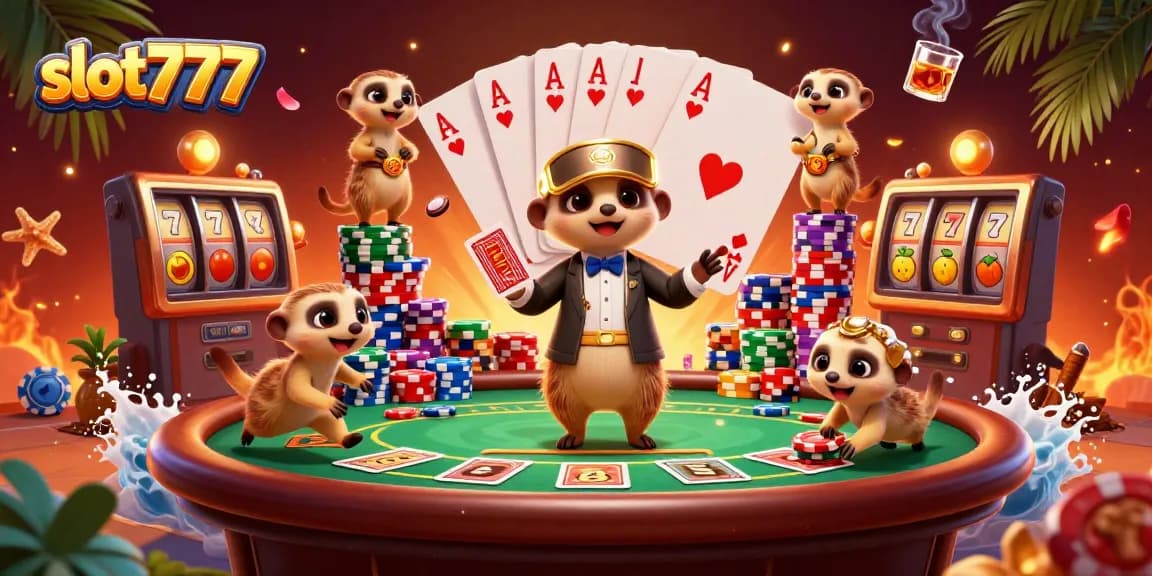 Experience sizzling slot777 action with lively meerkats in an exciting casino scene.