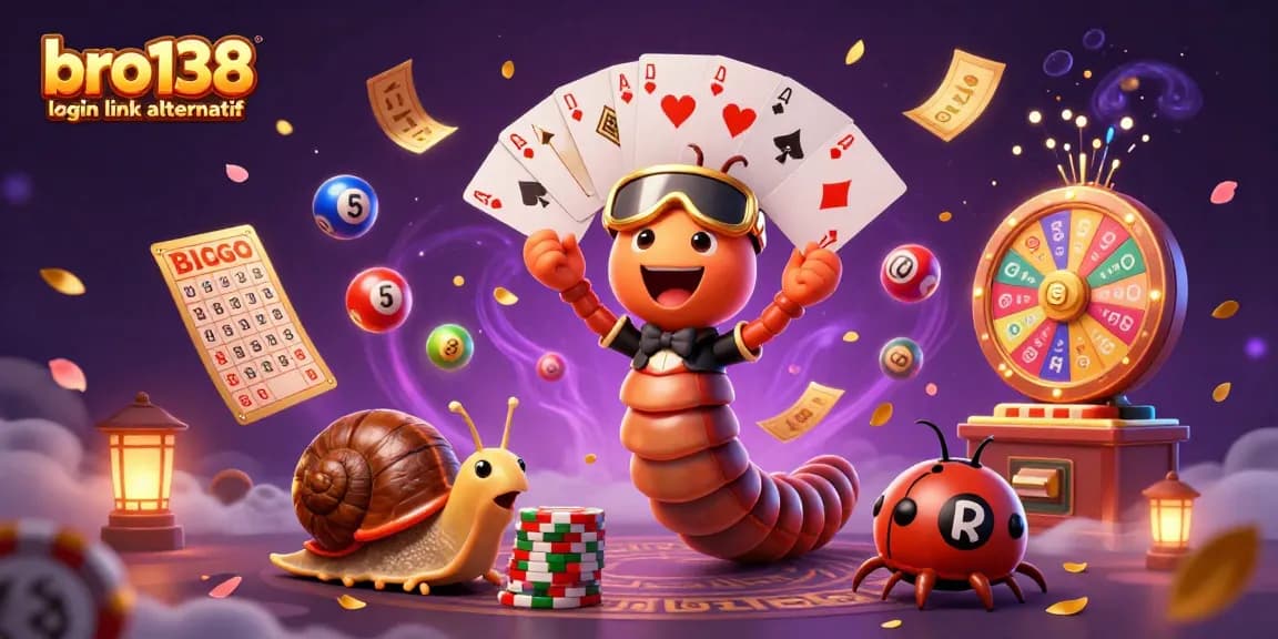 Engage with the bro138 login link alternatif as a dynamic 3D illustration featuring an exciting casino scene.