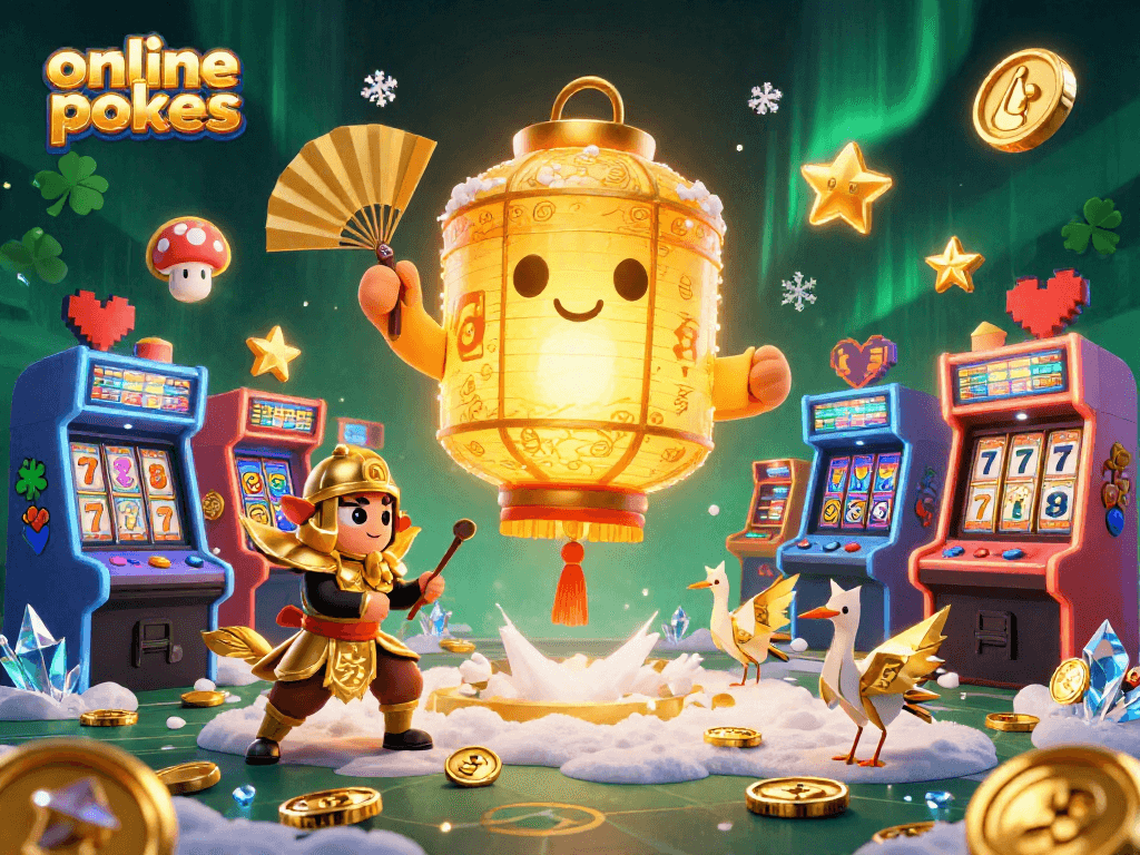 Engage with exciting online pokies featuring vibrant characters and game elements in a dynamic casino scene.