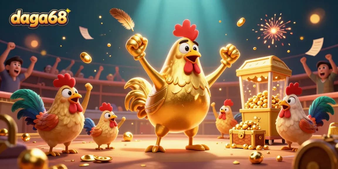 daga68 immerses viewers in a thrilling cockfighting experience, featuring colorful feathers and energetic characters.