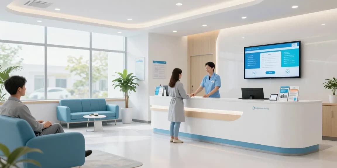 ACA plans and telehealth services at a modern health clinic, showcasing patient care and virtual doctor consultations.
