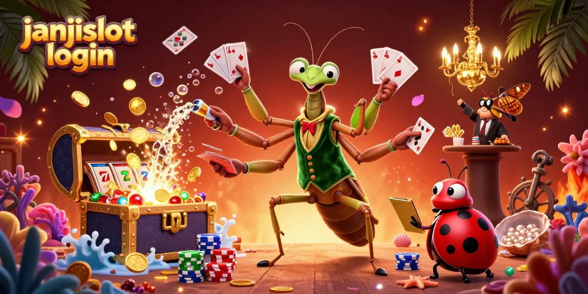 Engage in thrilling gameplay with janjislot login, featuring glamorous characters and dynamic casino elements.