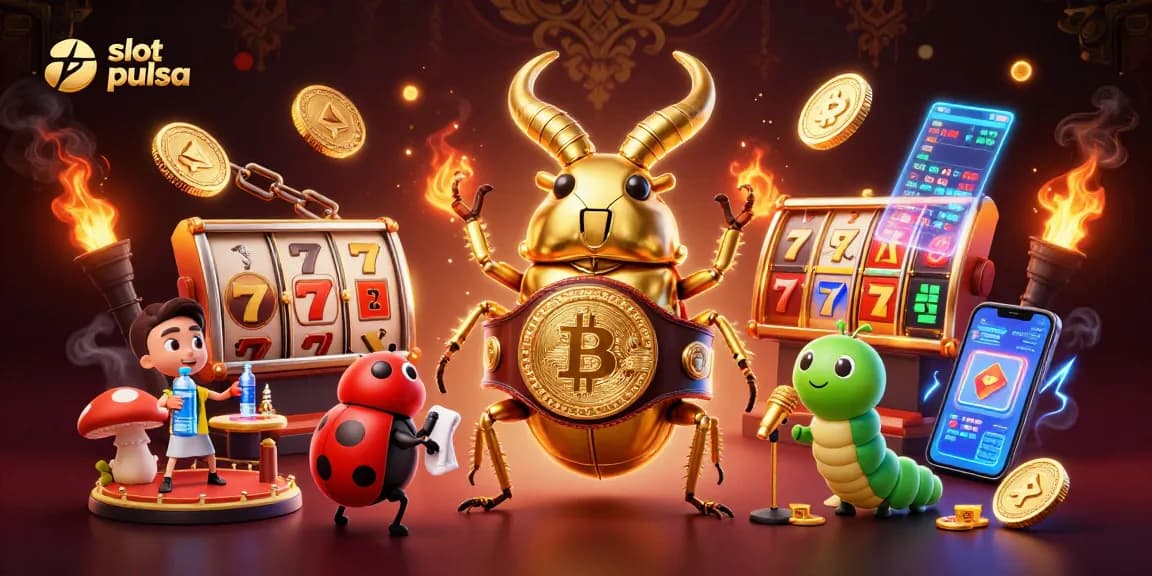 Experience thrilling slot pulsa excitement with engaging characters in an energetic casino scene.