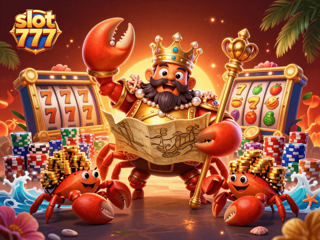 Spin the slot 777 reels with the vibrant crab emperor leading the jackpot chase.