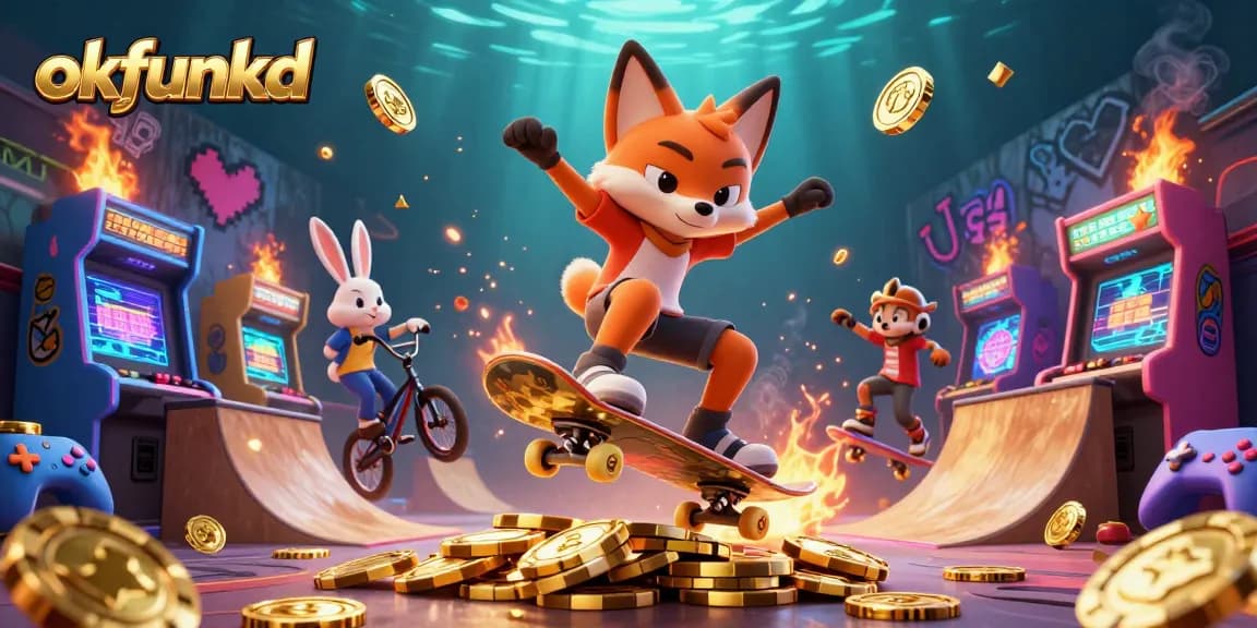 Experience thrilling betting action at okfunkd featuring cartoon characters in a vibrant casino scene.
