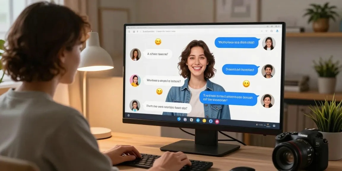 Engaging virtual chat scene showcasing free ai sex chat interactions in a cozy digital environment.