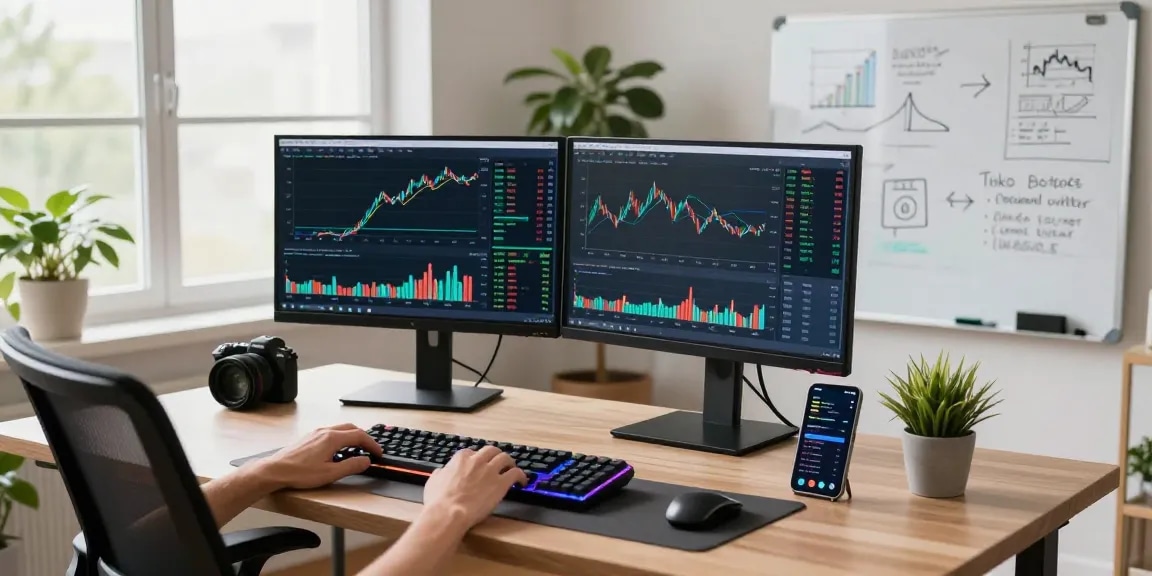 Funexchange platform showcasing advanced trading technology in a sleek cryptocurrency workspace with live market data.