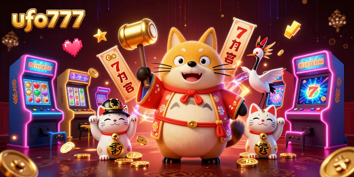 Spin the reels with ufo777 and experience vibrant casino adventures featuring a cheerful tanuki and lucky symbols.