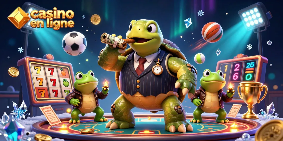 Jouer à des jeux captivants de casino en ligne avec un personnage principal accrocheur au milieu de l'illustration.
