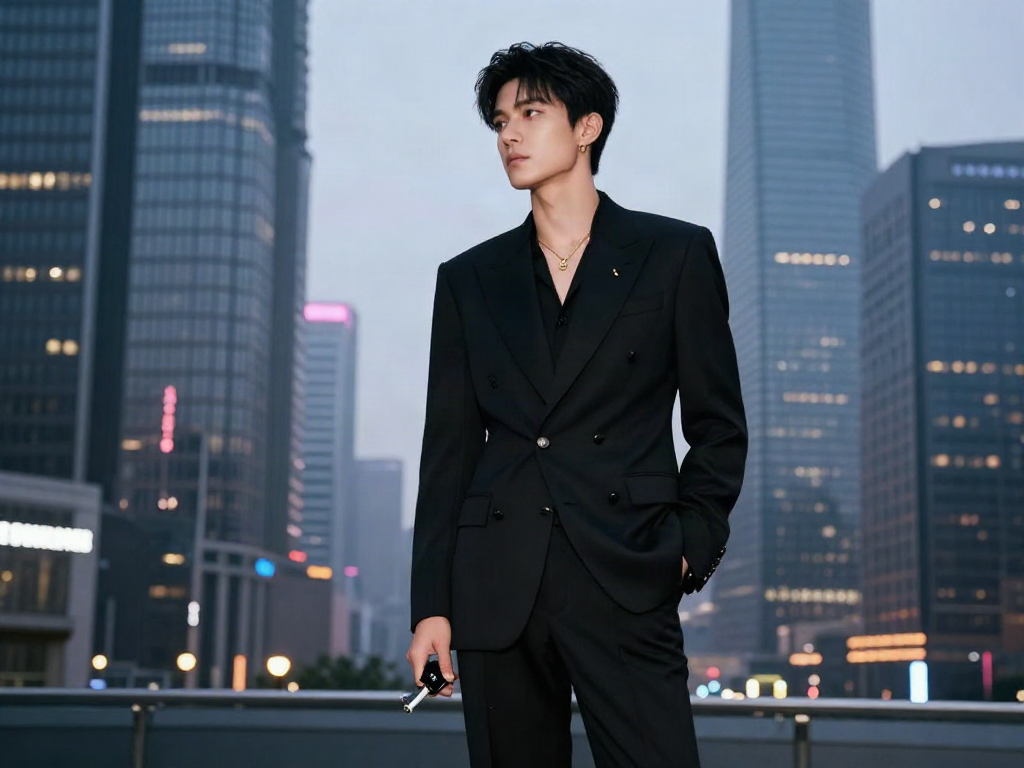 Stylish individual representing rokok 88 in an elegant urban fashion setting