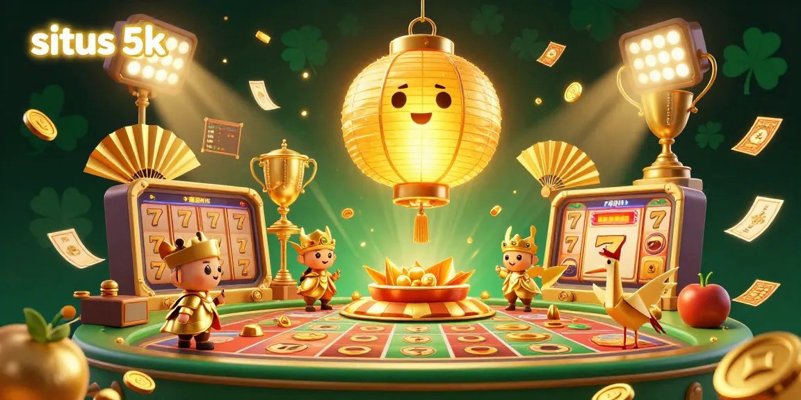 Engage with situs 5k through vibrant slot gameplay showcasing golden reel spirits and luck symbols, radiating excitement.