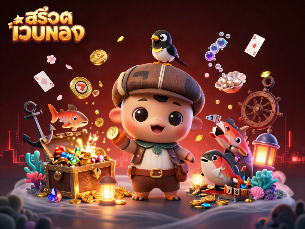 Experience สล็อตเว็บตรง excitement with charming characters amidst rich casino-themed elements.
