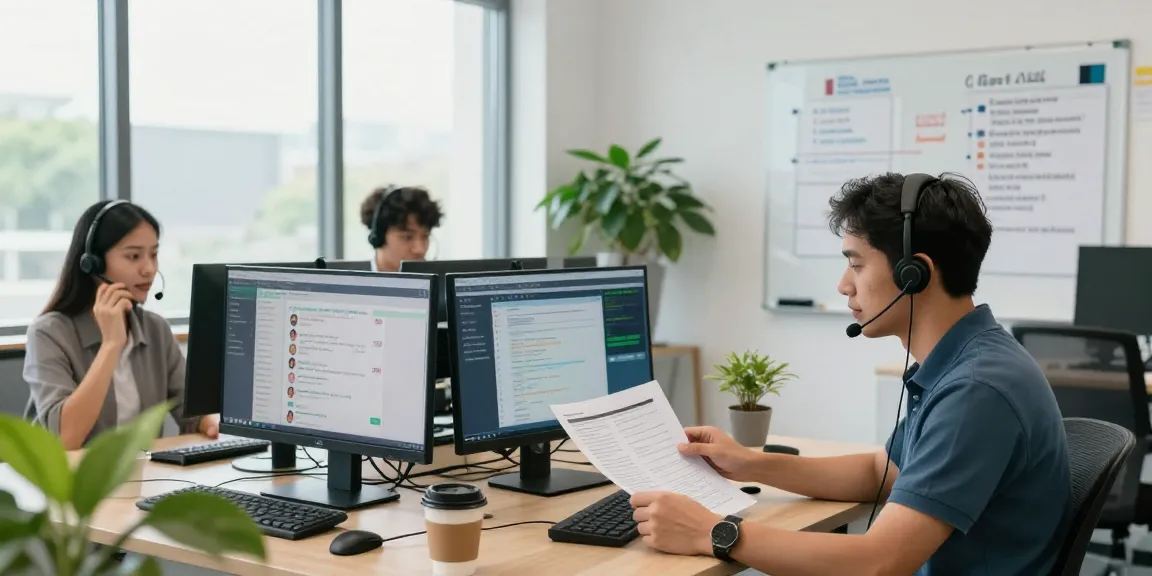 Telus-Technical-Support team providing customer service in a modern tech office.