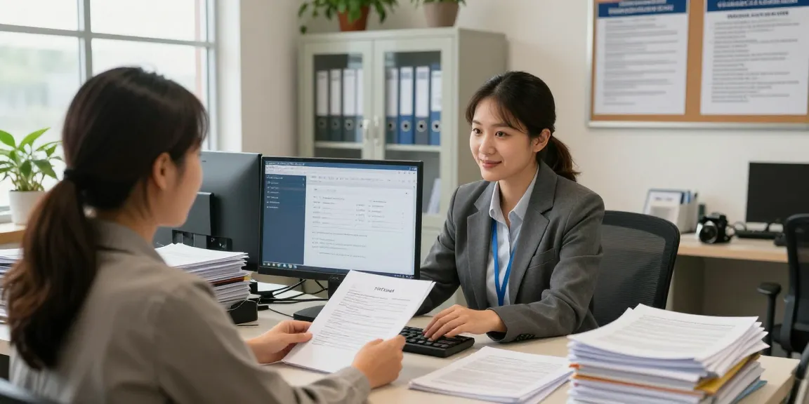 Best platform for your goverment documents rtps 4 assisting citizens in a modern office environment with official paperwork and digital displays.