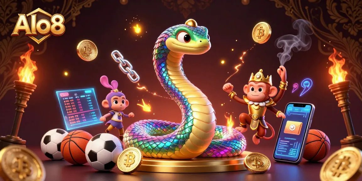 Play games on Alo8 with a vibrant scene showcasing a rainbow serpent and golden monkey king amidst dynamic betting elements.