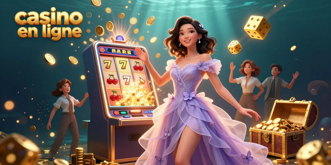 Découvrez l'expérience du casino en ligne illustrée dans une scène riche et vibrante mettant en avant l'excitation des jeux d'argent en ligne.