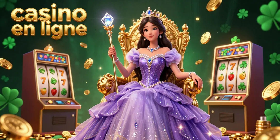 Faites tourner les rouleaux au casino en ligne avec des pièces d'or et des machines à sous dans une illustration 3D vibrante.