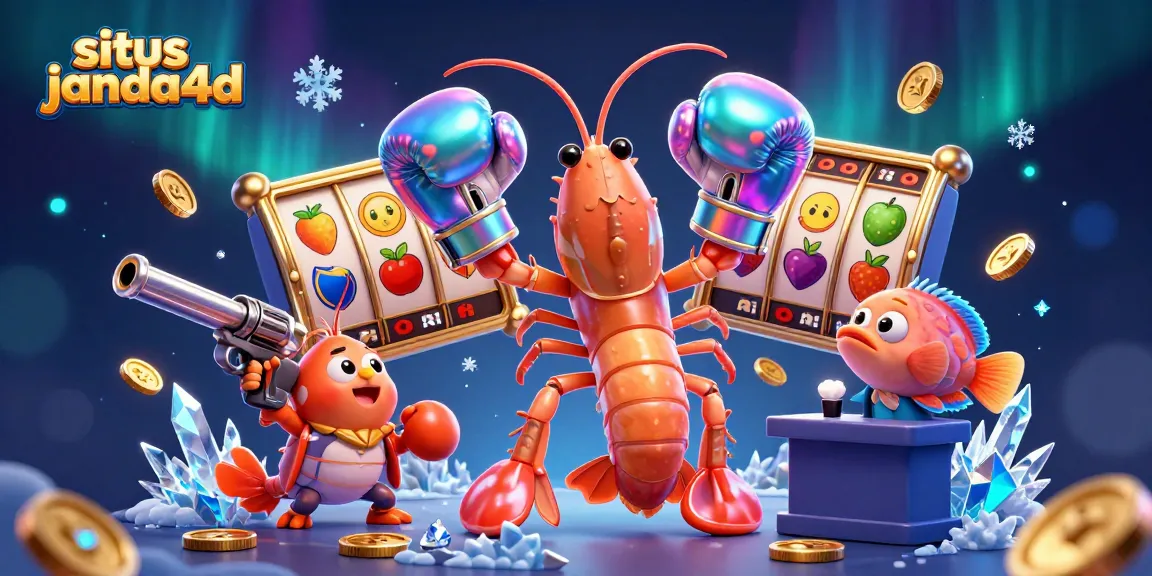 Permainan seru di situs janda4d dengan reel slot, koin emas, dan karakter kartun menarik untuk pengalaman gaming.
