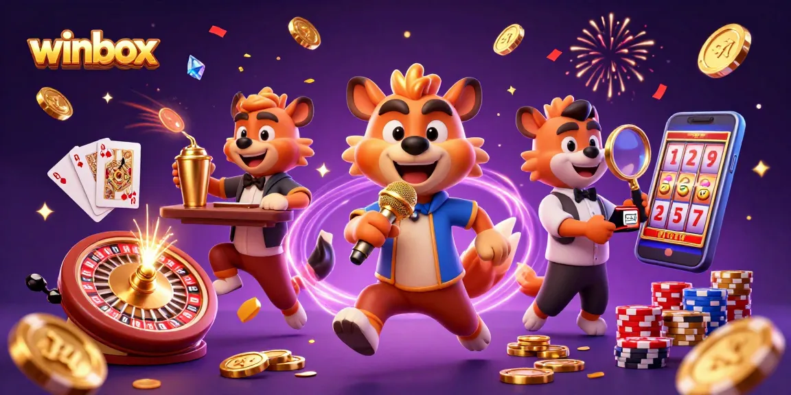Experience the excitement at Winbox as hyenas celebrate with casino games and laughter.