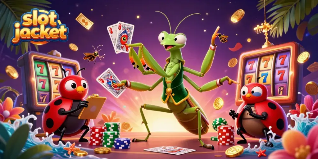 Experience the excitement of winning a slot jackpot with colorful reels and dynamic game elements.