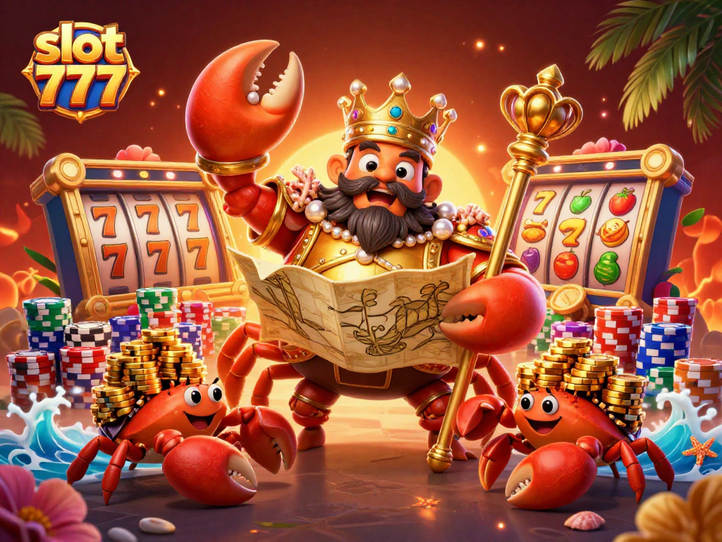 Spin the slot 777 reels with the vibrant crab emperor leading the jackpot chase.