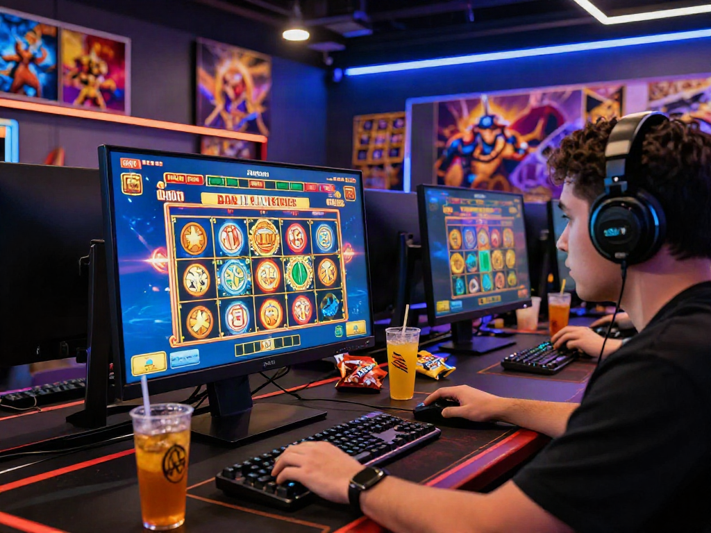 Engaged player experiencing the excitement of bandar slot gaming in an immersive online casino.